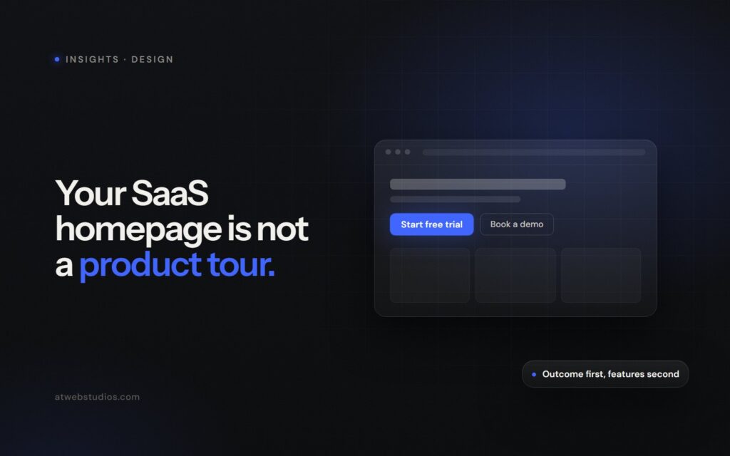 SaaS homepage hero with a clear Start free trial call to action instead of a feature tour